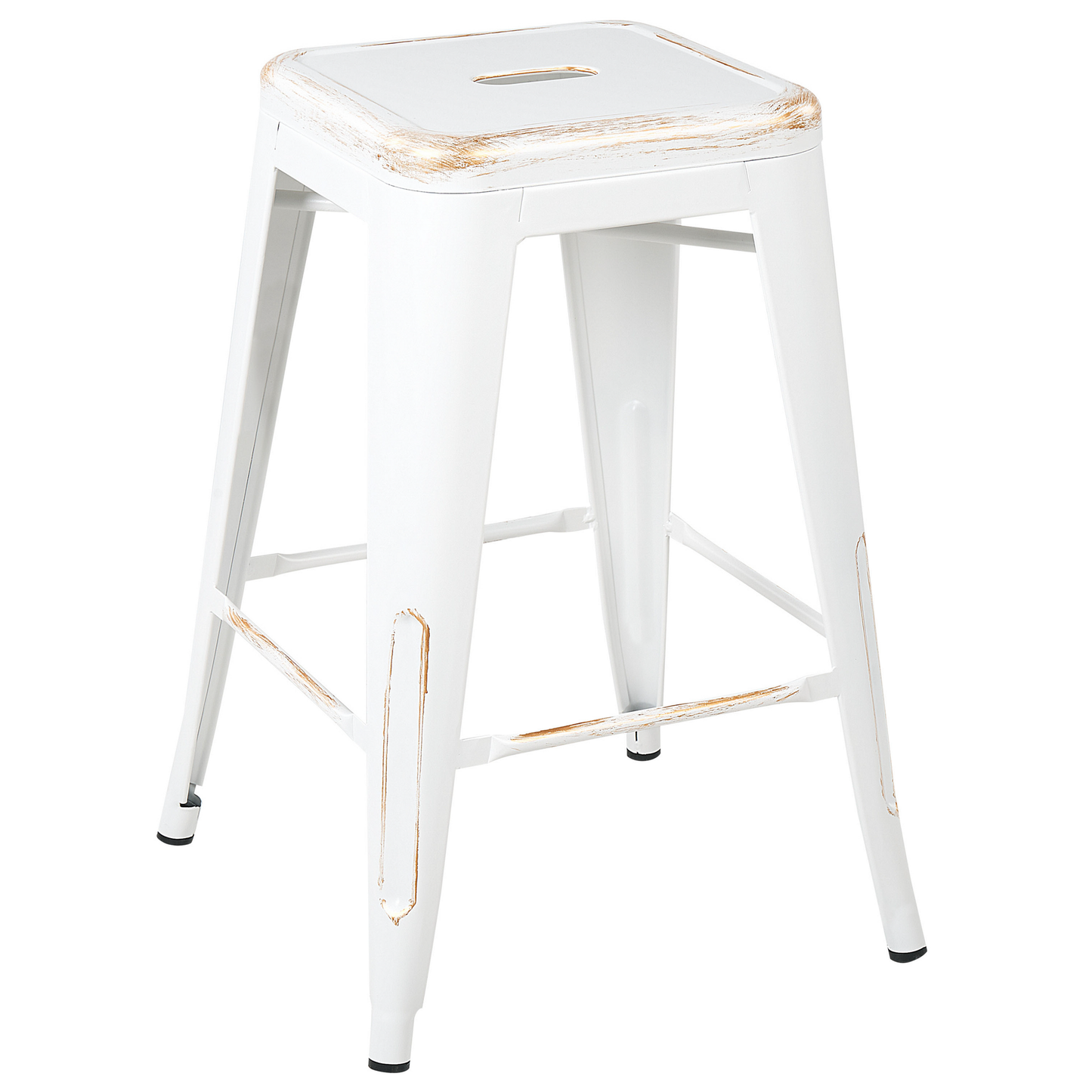 Barhocker 2er Set Metall Weiss CABRILLO