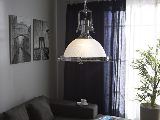 Hängelampe EBRON Glas Weiss