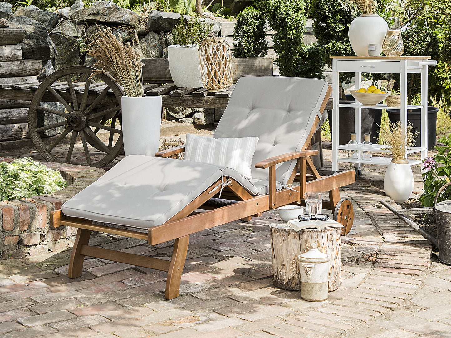 Auflage für Gartenliege TOSCANA/JAVA grau-beige 188 x 59 x 5 cm