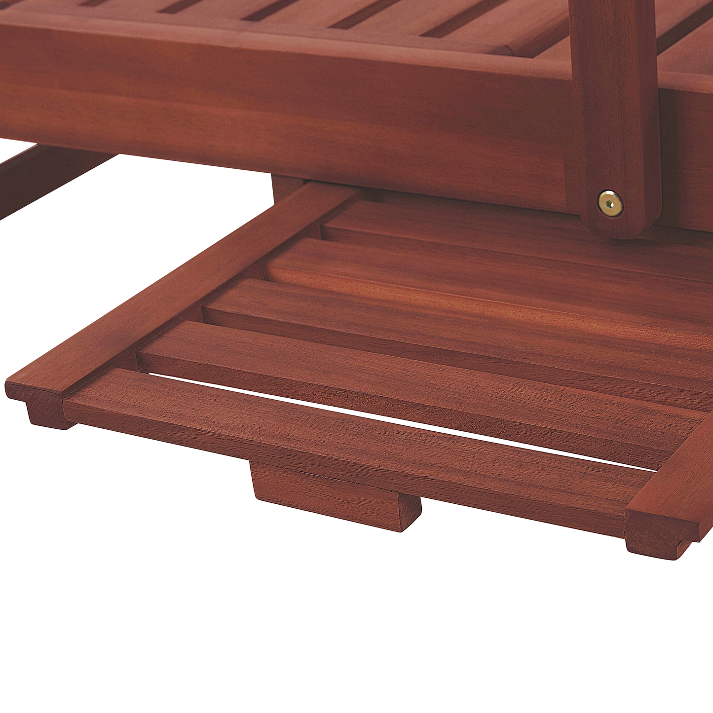 Gartenliege Akazienholz dunkelbraun Auflage grau-beige rollbar TOSCANA