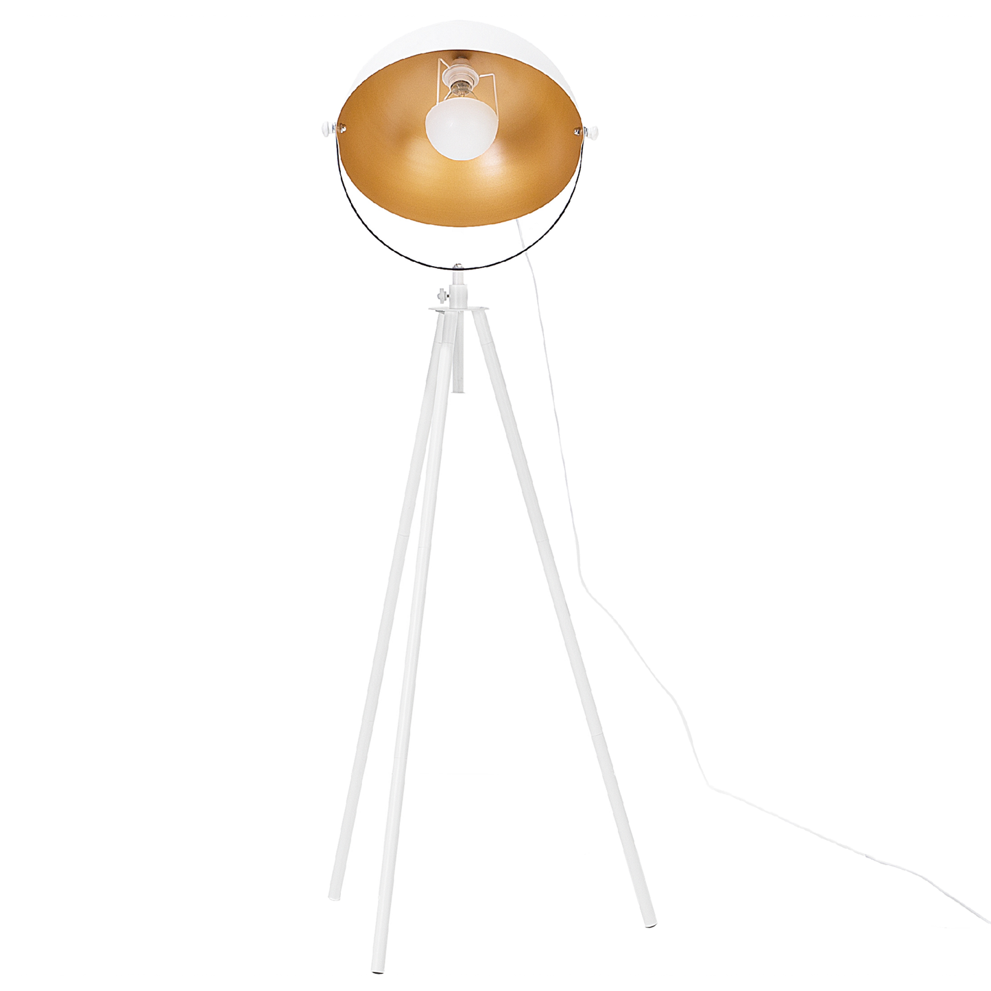 Stehlampe weiss / gold 170 cm rund THAMES