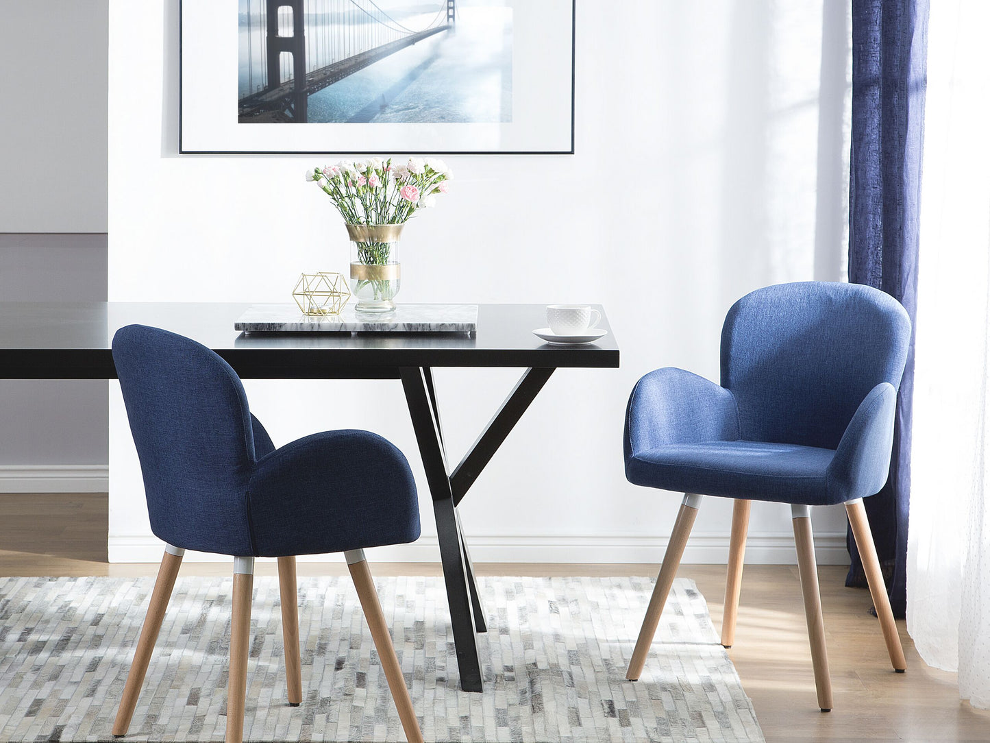 Esszimmerstuhl 2er Set BROOKVILLE Marineblau
