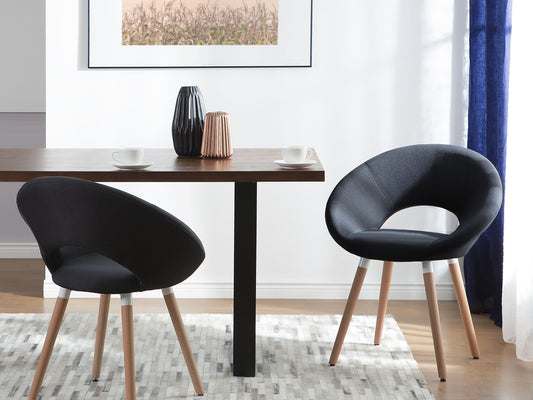 Esszimmerstuhl 2er Set ROSLYN Schwarz
