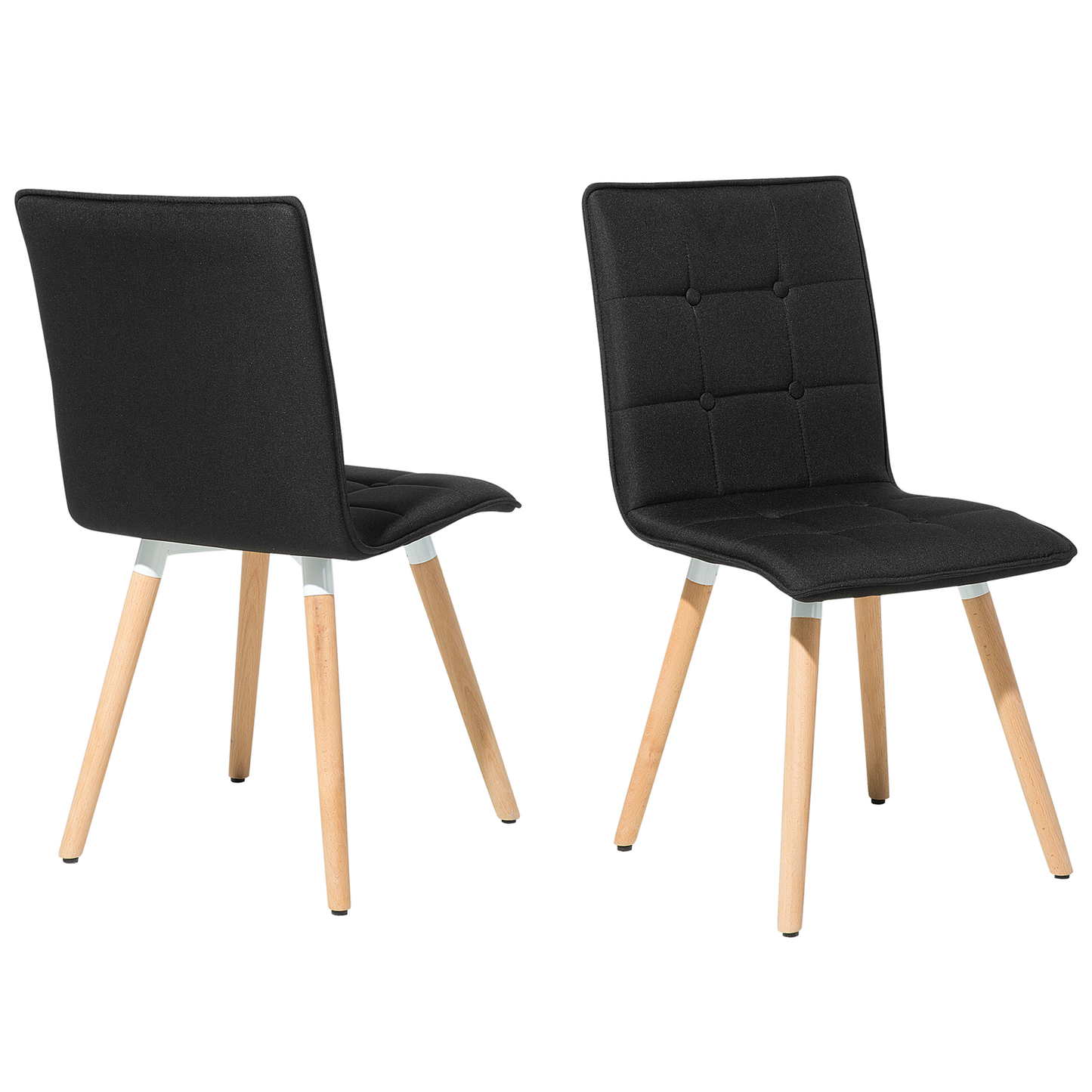 Esszimmerstuhl 2er Set Stoff Schwarz BROOKLYN