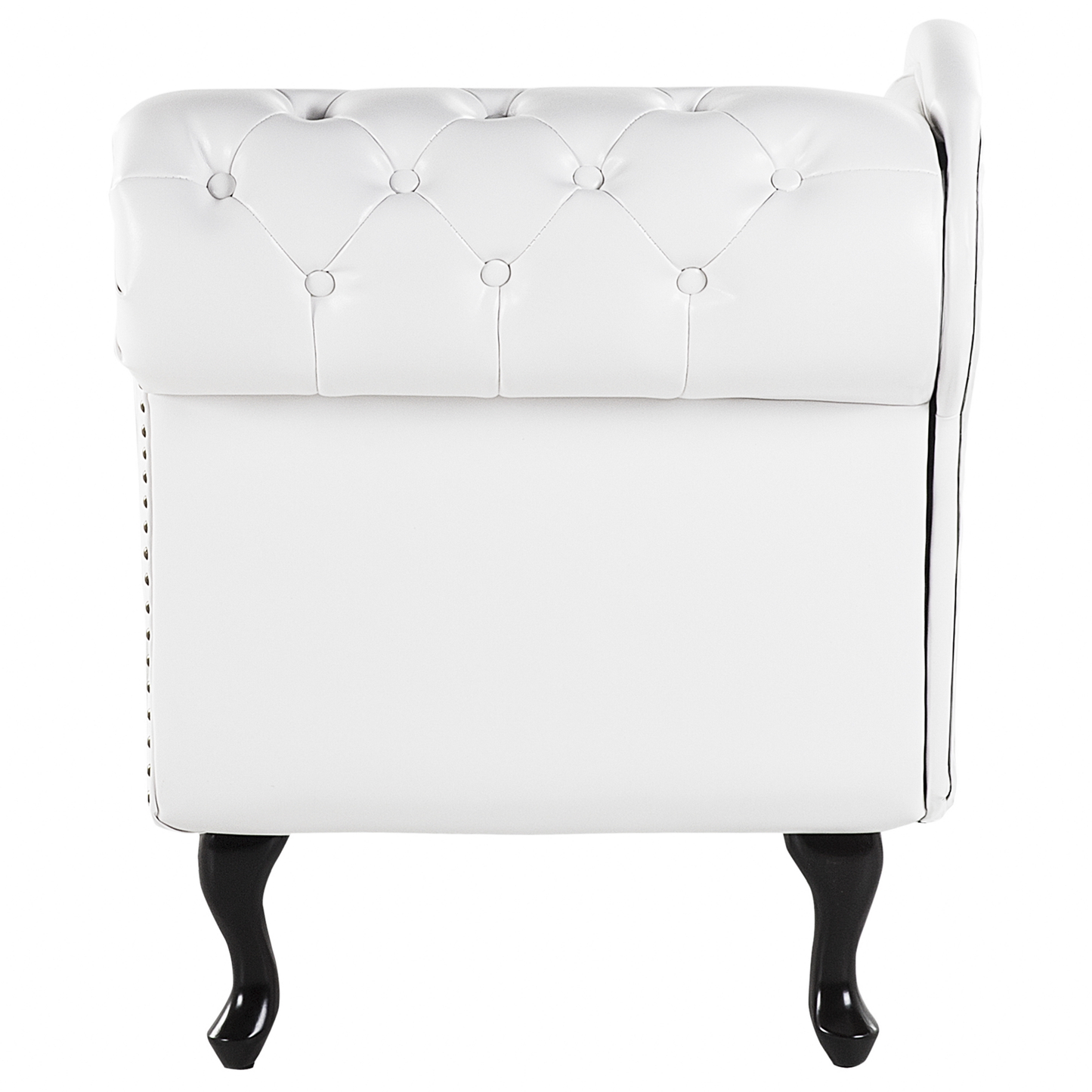 Chaiselongue Kunstleder weiss glänzend rechtsseitig NIMES