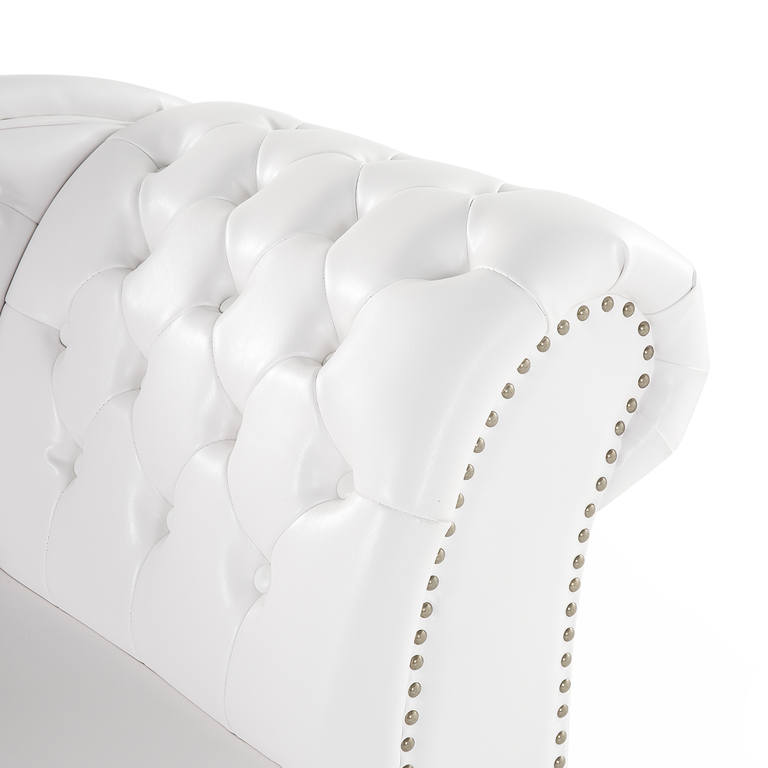 Chaiselongue Kunstleder weiss glänzend rechtsseitig NIMES
