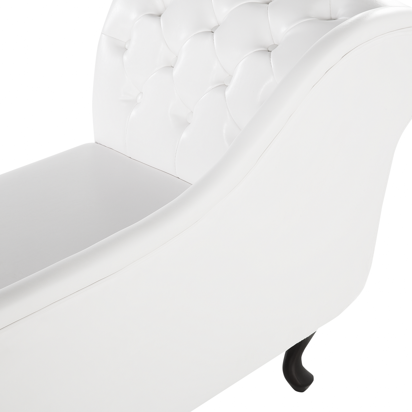 Chaiselongue Kunstleder weiss glänzend rechtsseitig NIMES