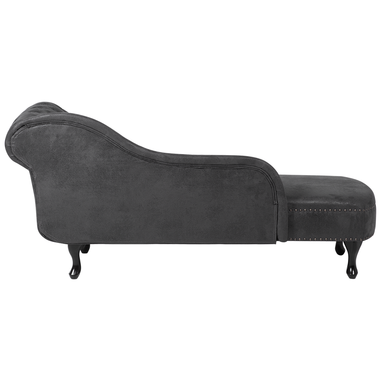 Chaiselongue Kunstwildleder dunkelgrau rechtsseitig NIMES