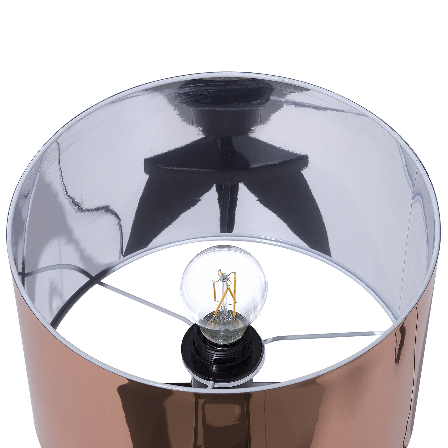 Tischlampe kupfer 55 cm Trommelform STILETTO
