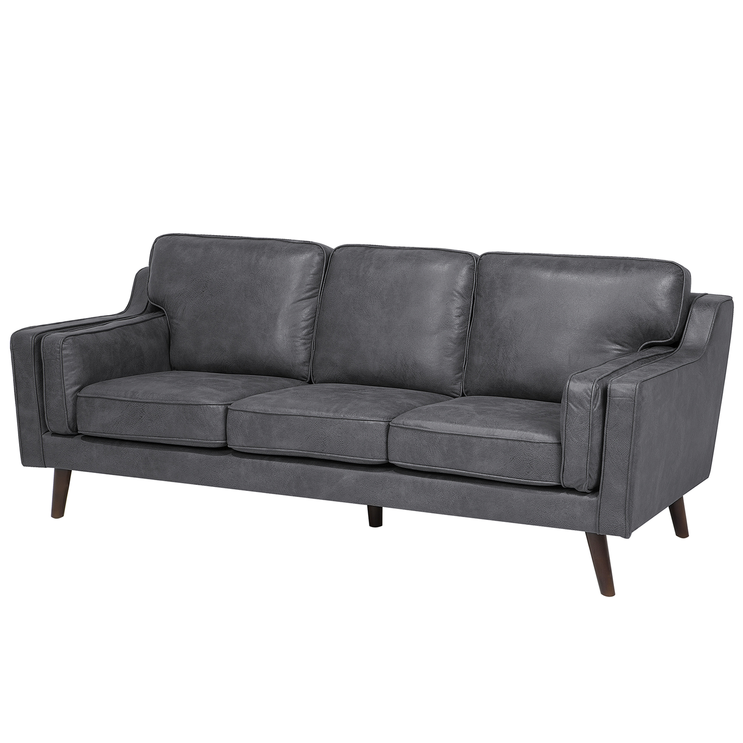 3-Sitzer Sofa Kunstleder grau LOKKA