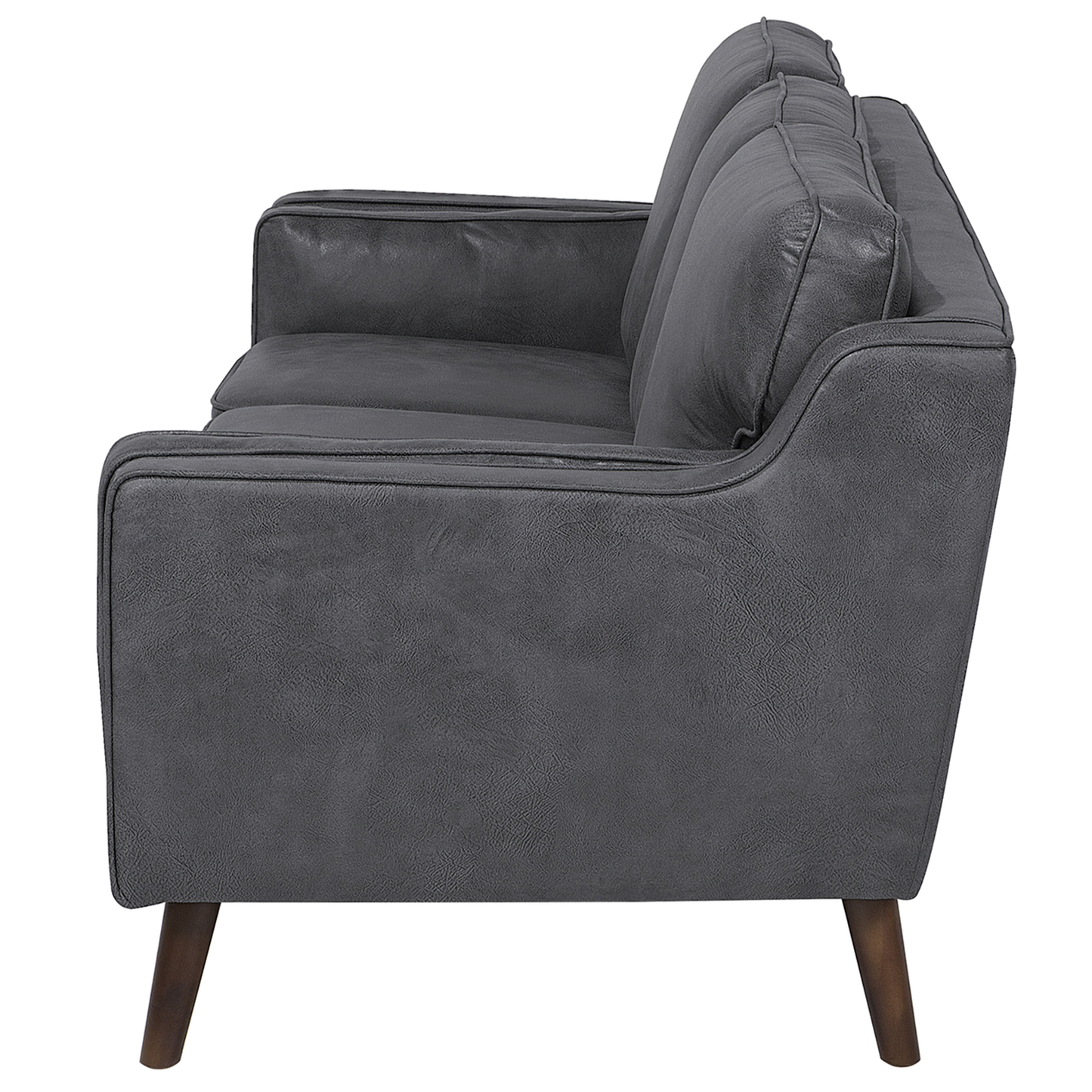 3-Sitzer Sofa Kunstleder grau LOKKA