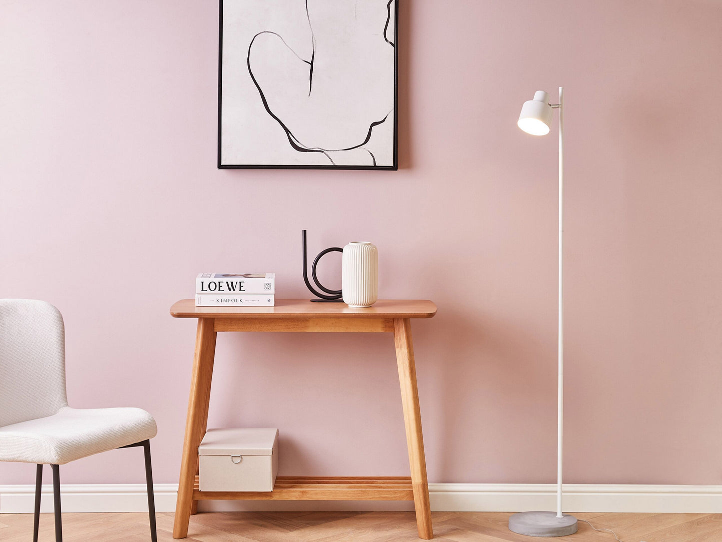 Stehlampe weiss 149 cm rund CORBONES