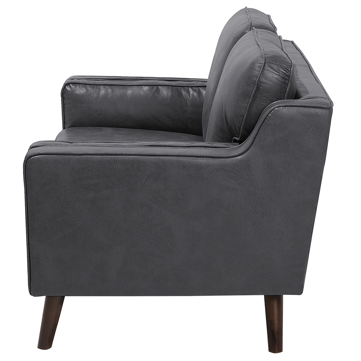 2-Sitzer Sofa Kunstleder grau LOKKA