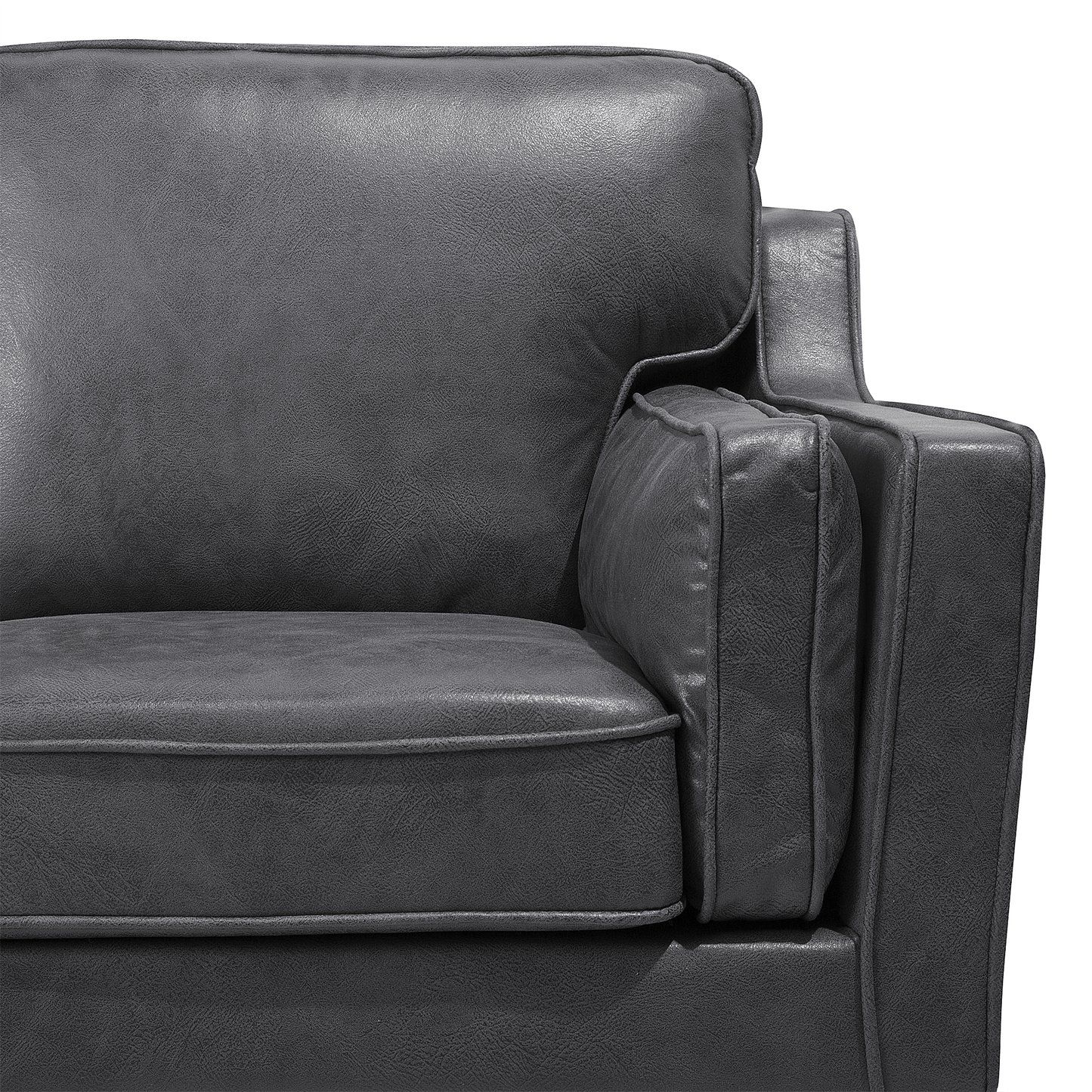 2-Sitzer Sofa Kunstleder grau LOKKA