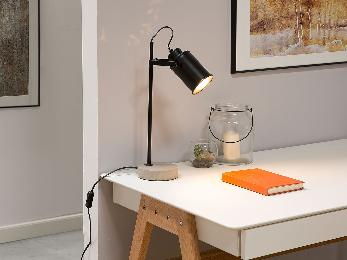 Schreibtischlampe MUNDAKA verstellbar Metall Schwarz