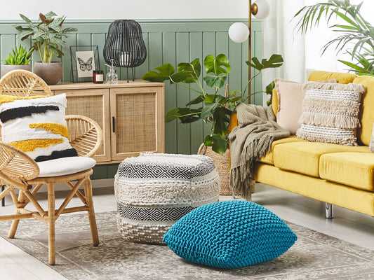 Pouf seeblau ⌀ 50 cm CONRAD