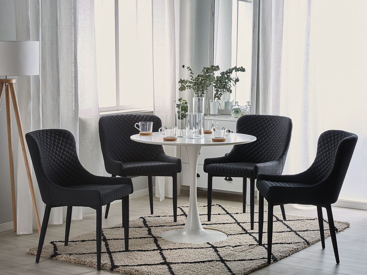 Esszimmerstuhl 2er Set SOLANO Schwarz