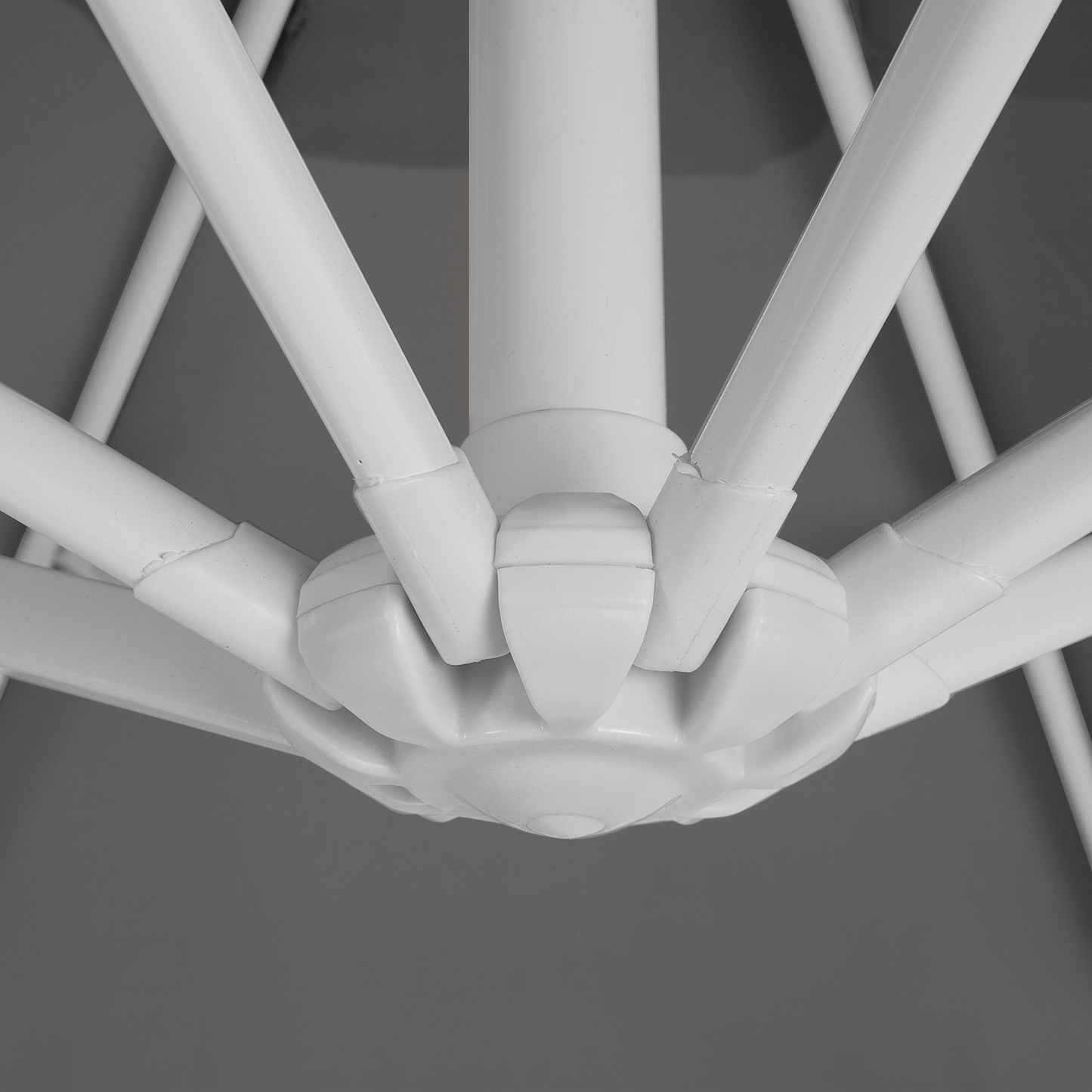 Ampelschirm ⌀ 300 cm dunkelgrau / weiss SAVONA