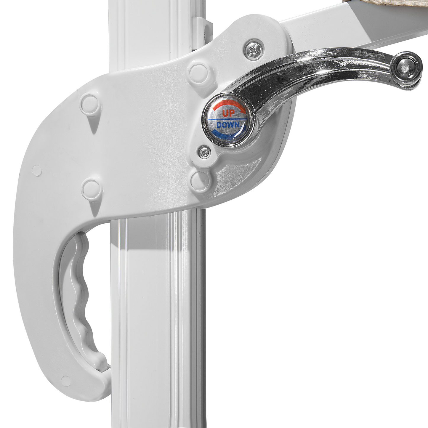 Ampelschirm ⌀ 300 cm sandbeige / weiss SAVONA