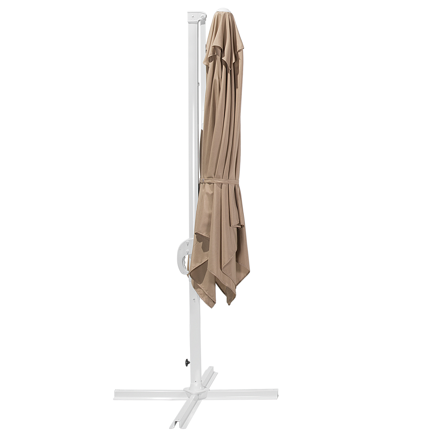 Ampelschirm 250 x 250 x 235 cm sandbeige / weiss MONZA