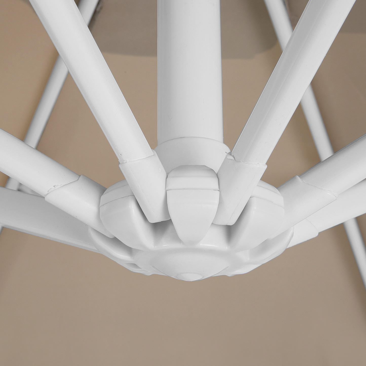 Ampelschirm 250 x 250 x 235 cm sandbeige / weiss MONZA