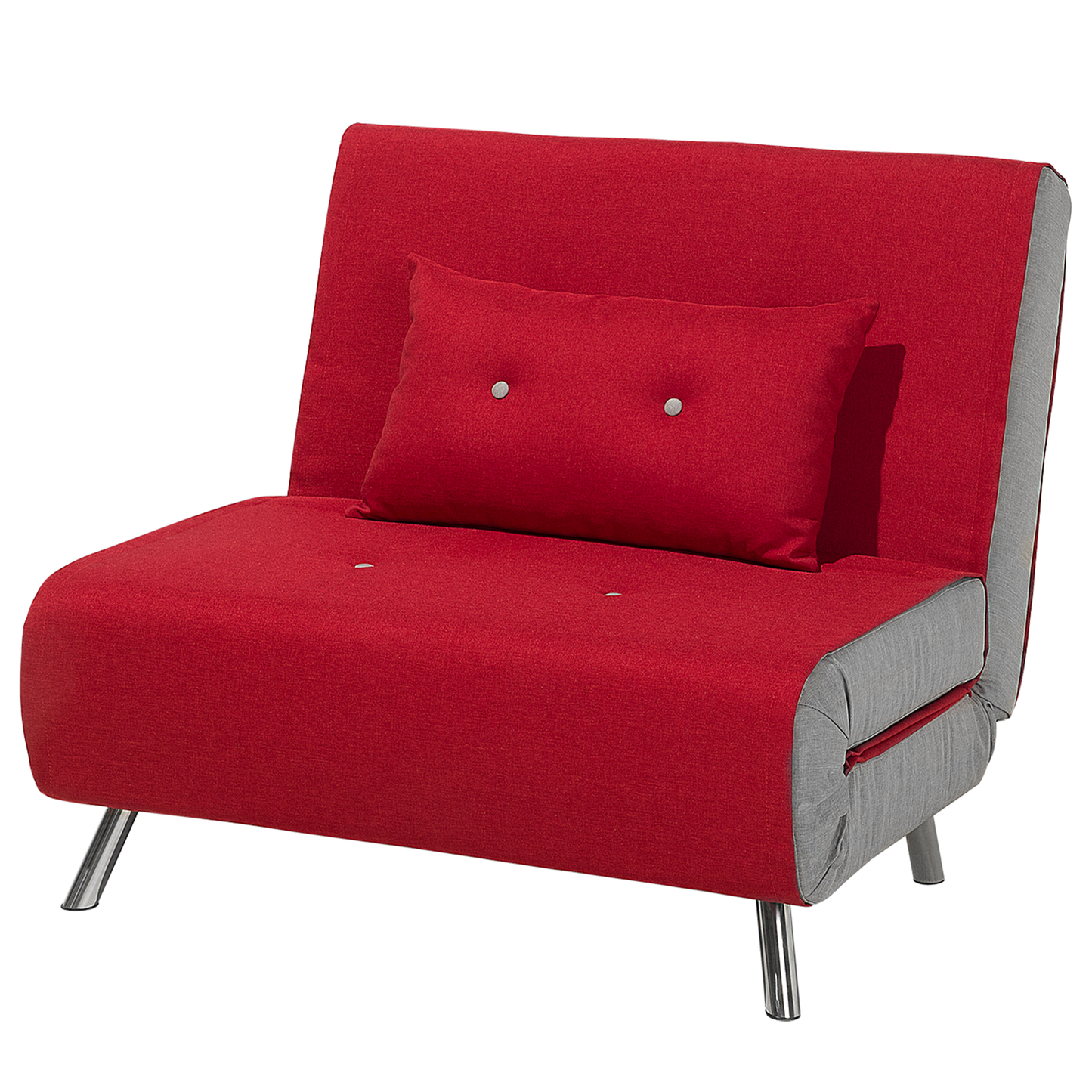 1-Sitzer Schlafsofa rot / silber FARRIS