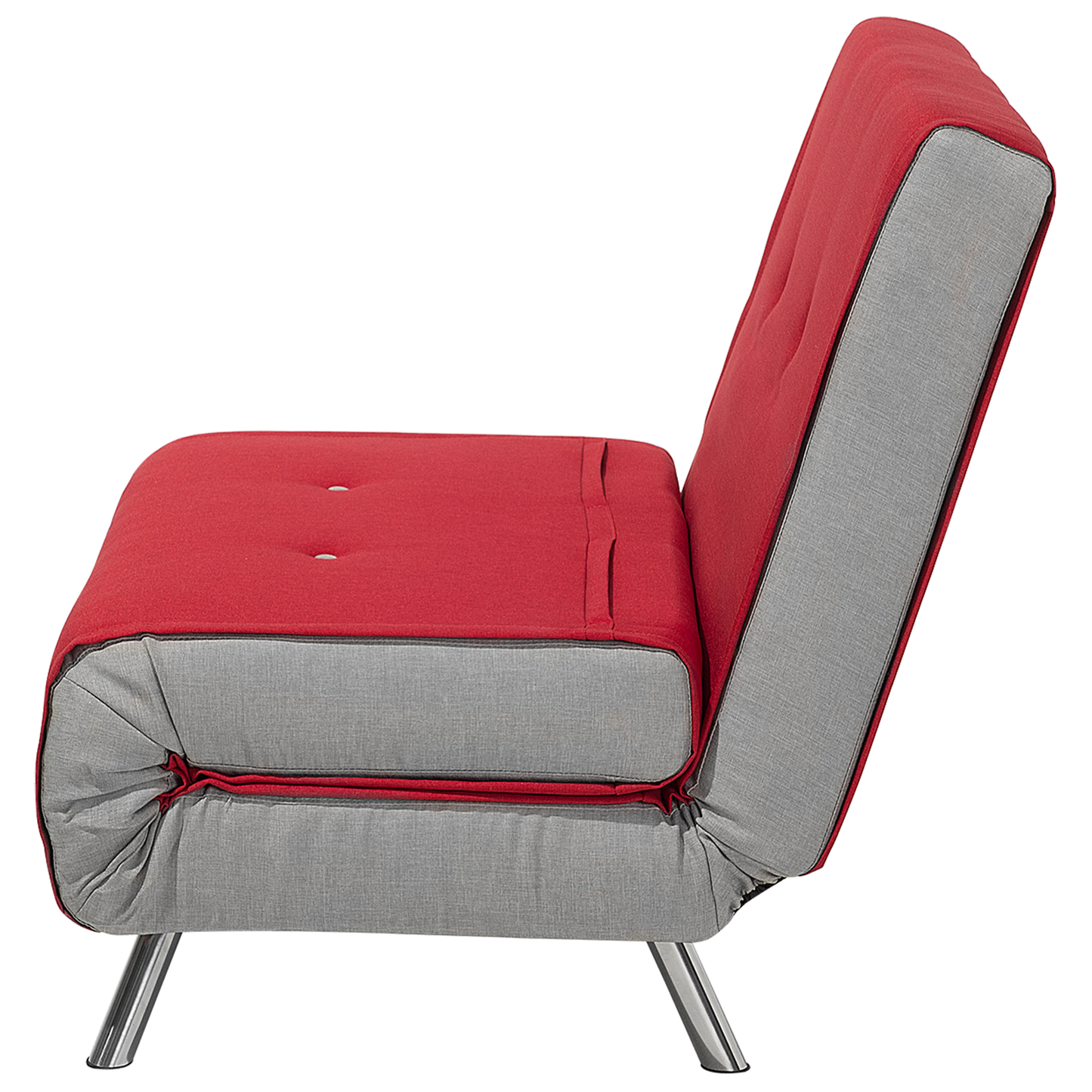 1-Sitzer Schlafsofa rot / silber FARRIS