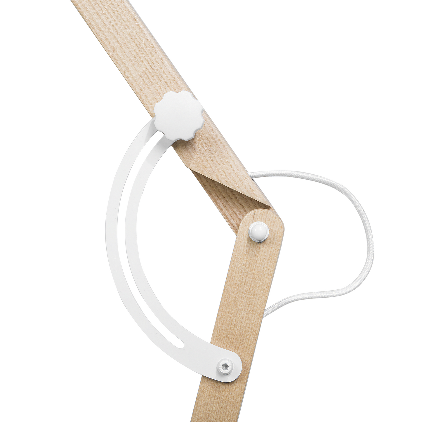 Stehlampe HETTON verstellbar Holz Weiss