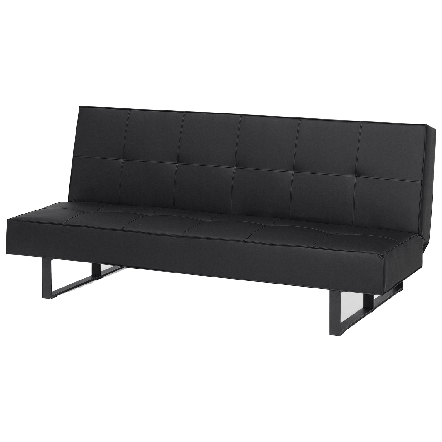 3-Sitzer Schlafsofa Kunstleder schwarz 189 cm DERBY