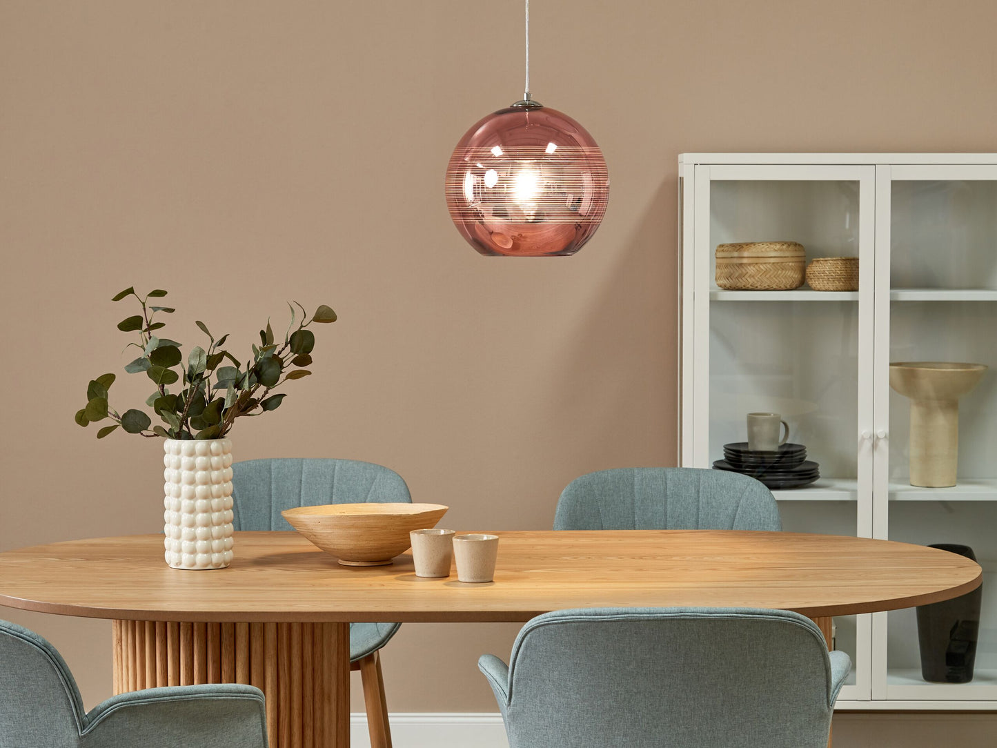 Hängelampe ASARO Glas Rosa