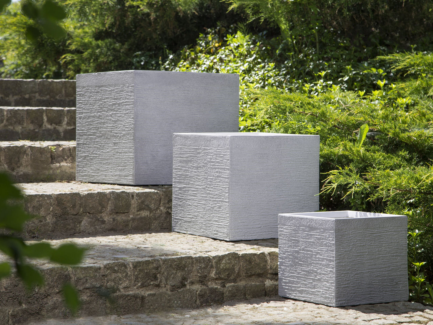 Blumentopf weiss quadratisch 30 x 30 x 28 cm PAROS