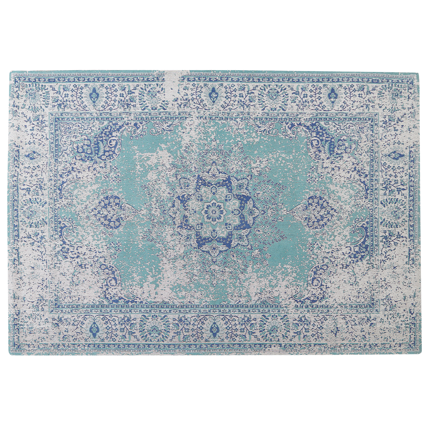 Teppich Baumwolle blau 160 x 230 cm Kurzflor ALMUS