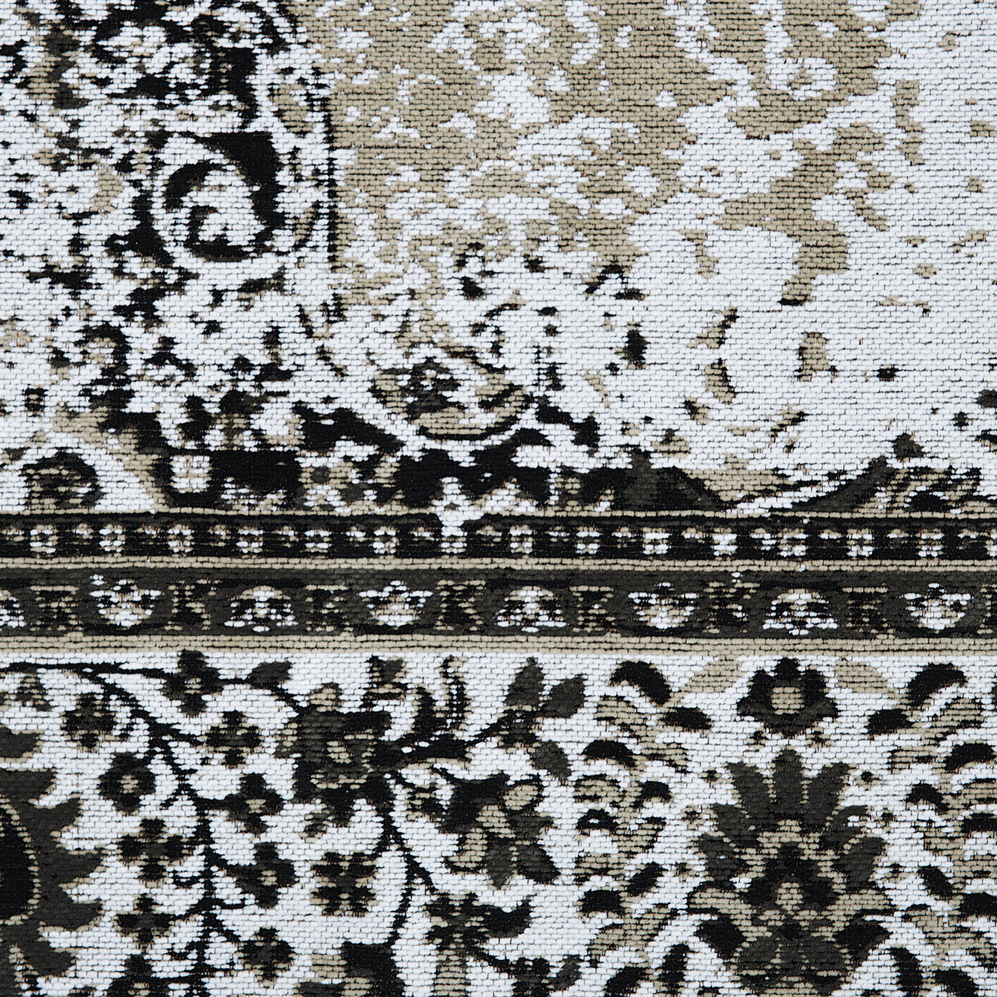 Teppich Baumwolle beige-grau 140 x 200 cm Kurzflor ALMUS