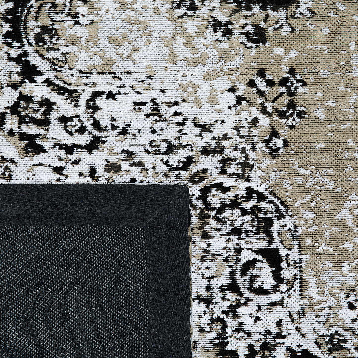 Teppich Baumwolle beige-grau 140 x 200 cm Kurzflor ALMUS