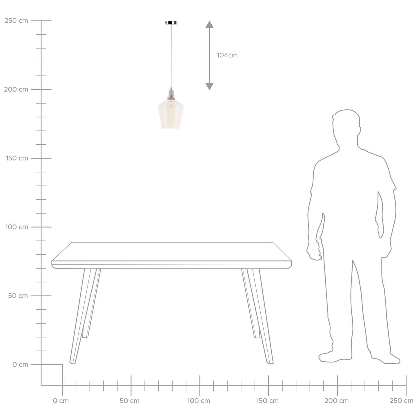Hängelampe SANTON Glas Gold
