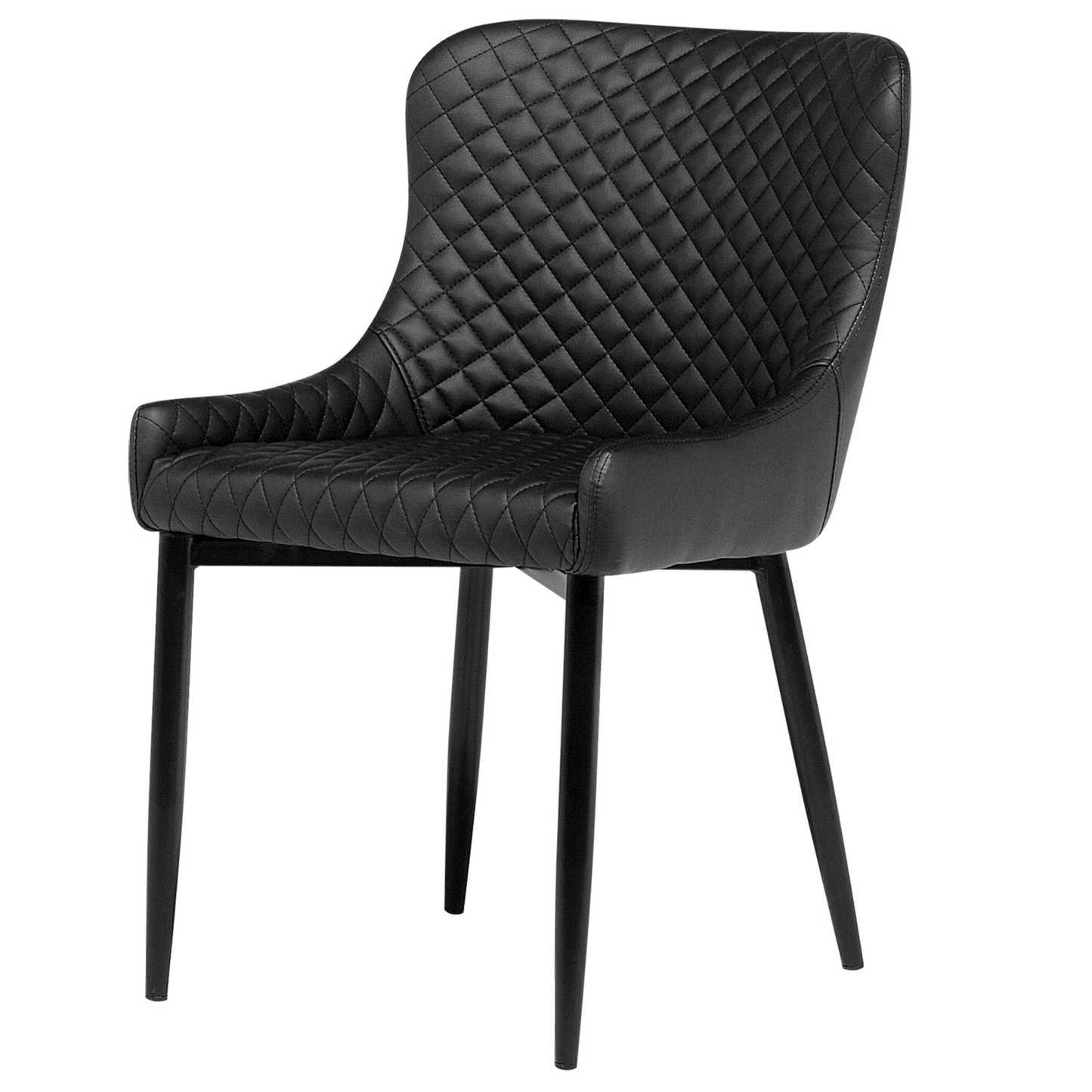 Esszimmerstuhl 2er Set SOLANO Kunstleder Schwarz