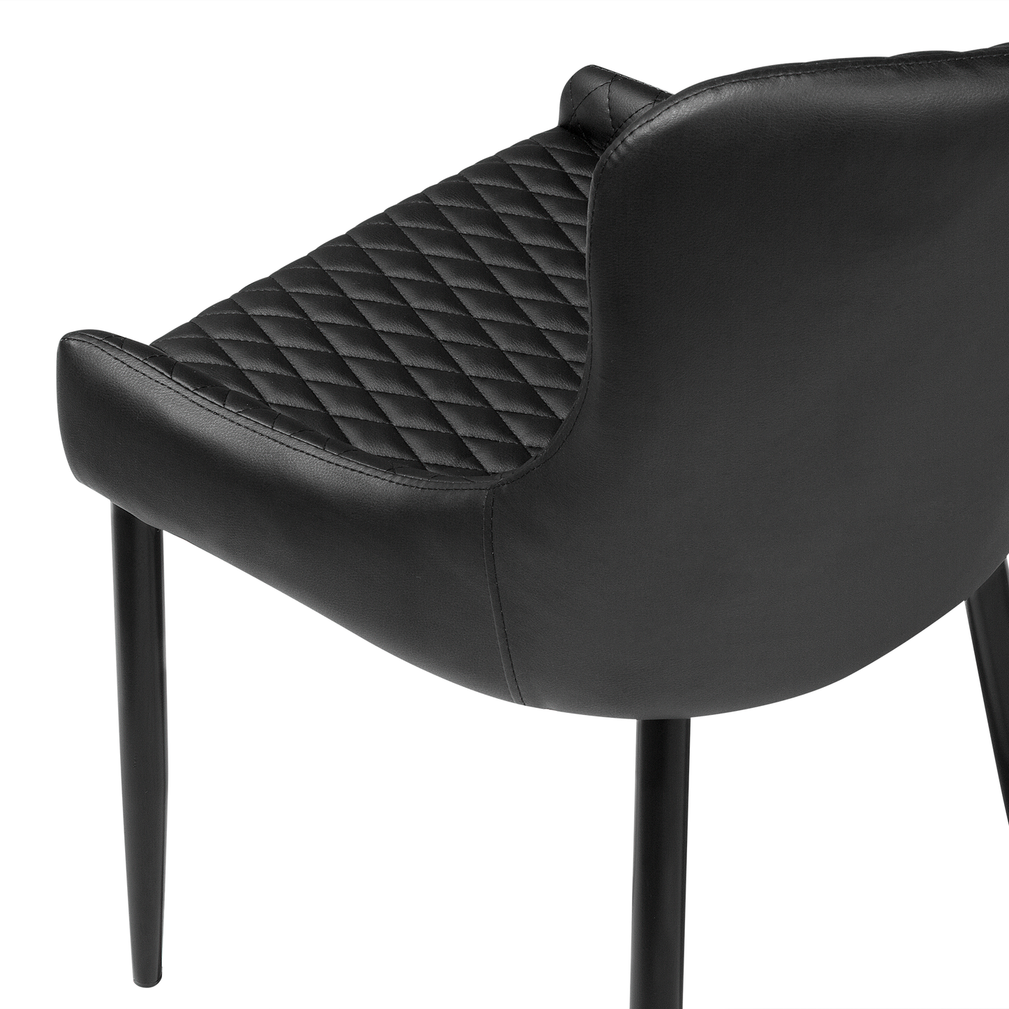 Esszimmerstuhl 2er Set SOLANO Kunstleder Schwarz