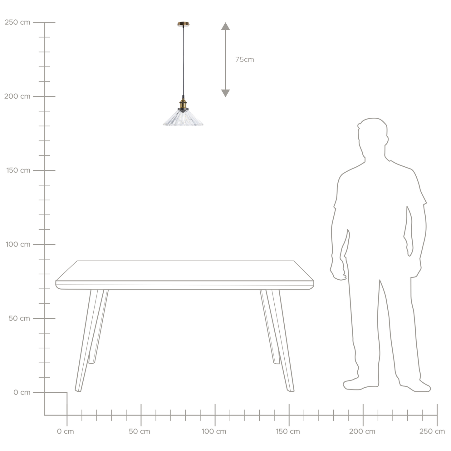 Hängelampe COLORADO Glas Transparent