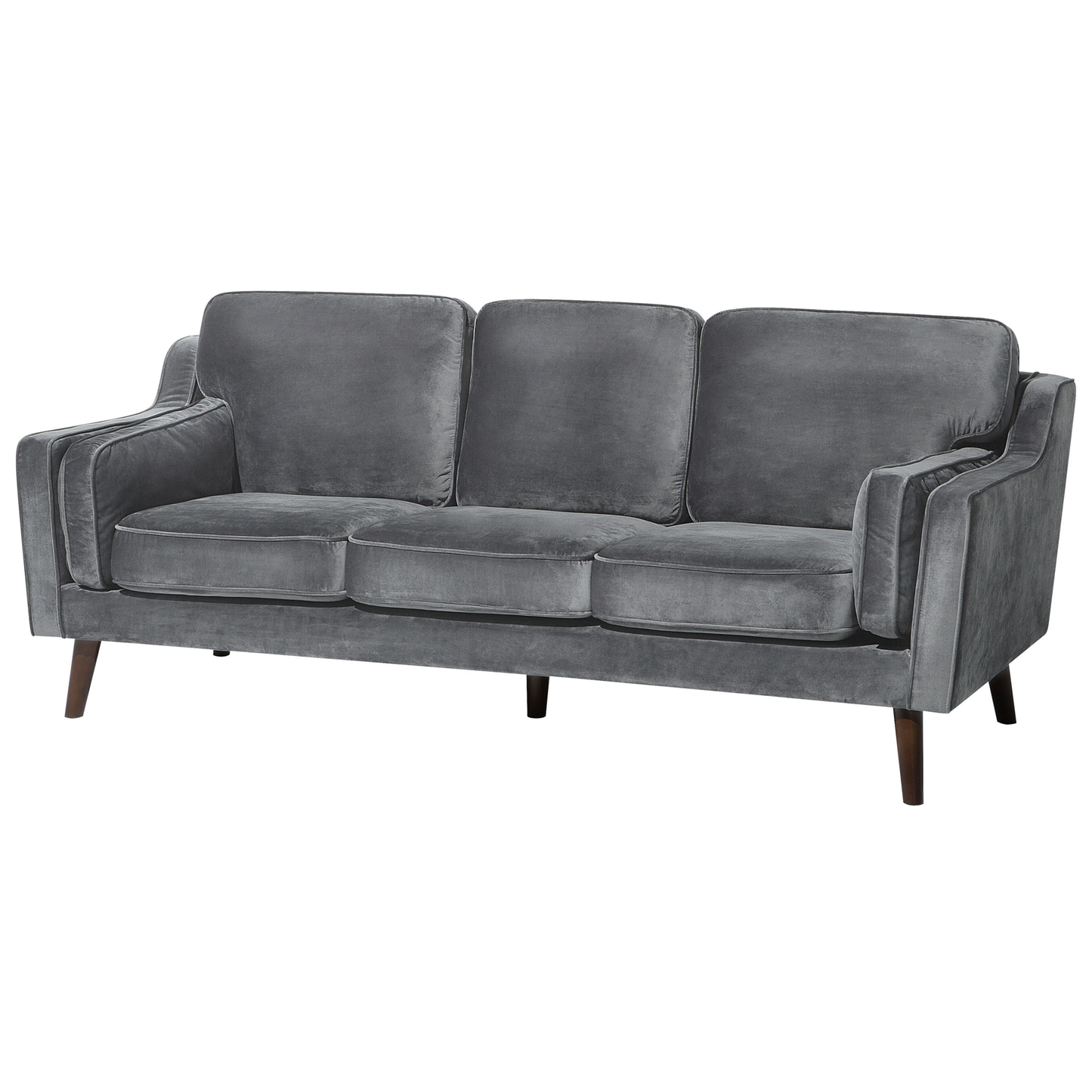 3-Sitzer Sofa Samtstoff dunkelgrau LOKKA