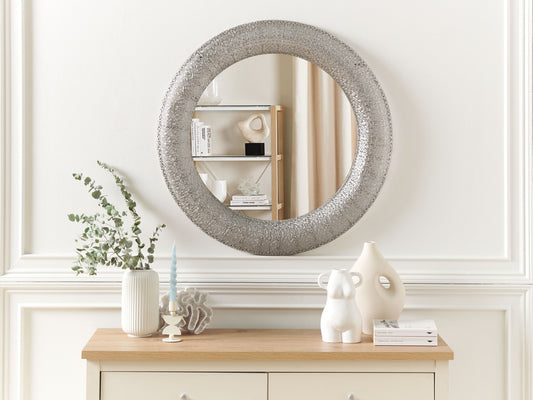 Wandspiegel CHANNAY 80 cm 80 cm Metall Silber