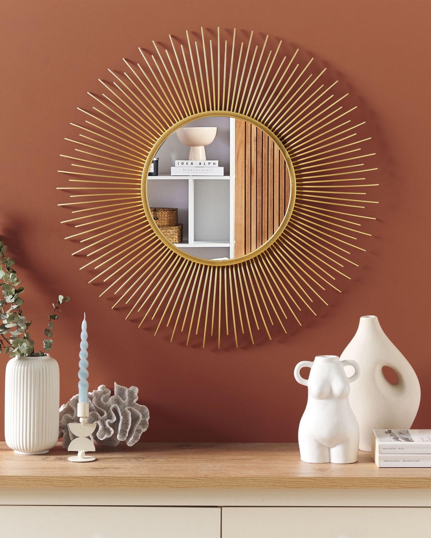 Wandspiegel CILLY 80 cm 80 cm Metall Gold