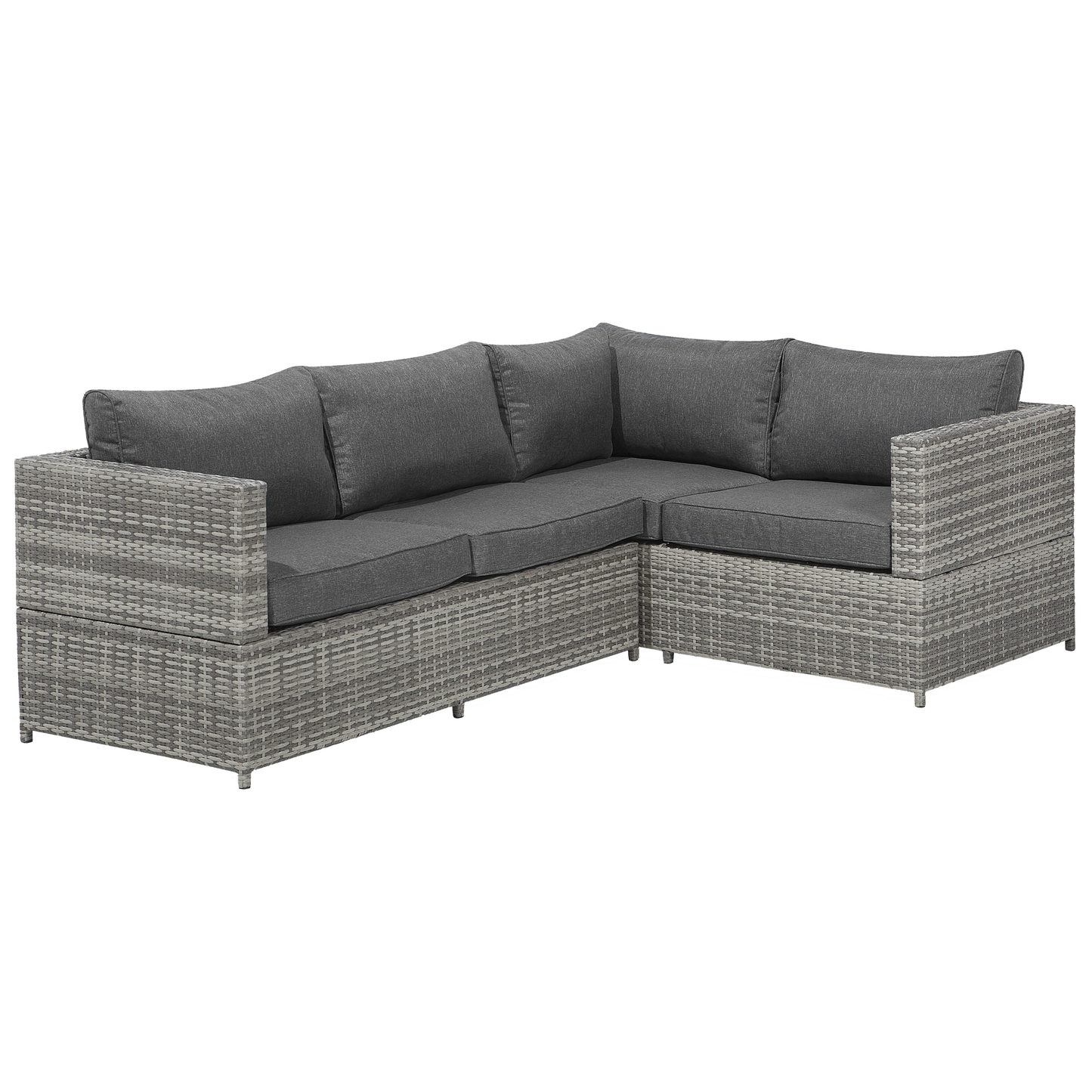 Garten Ecksofa mit Tisch 4-Sitzer AVOLA linksseitig Polyrattan Grau