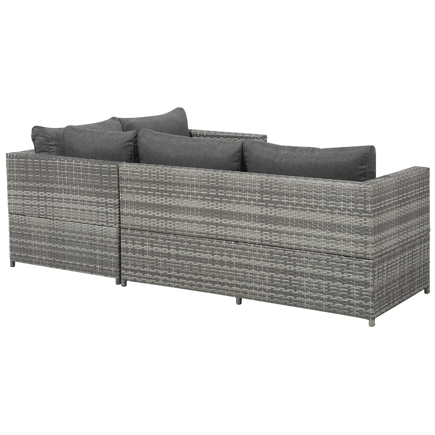Garten Ecksofa mit Tisch 4-Sitzer AVOLA linksseitig Polyrattan Grau