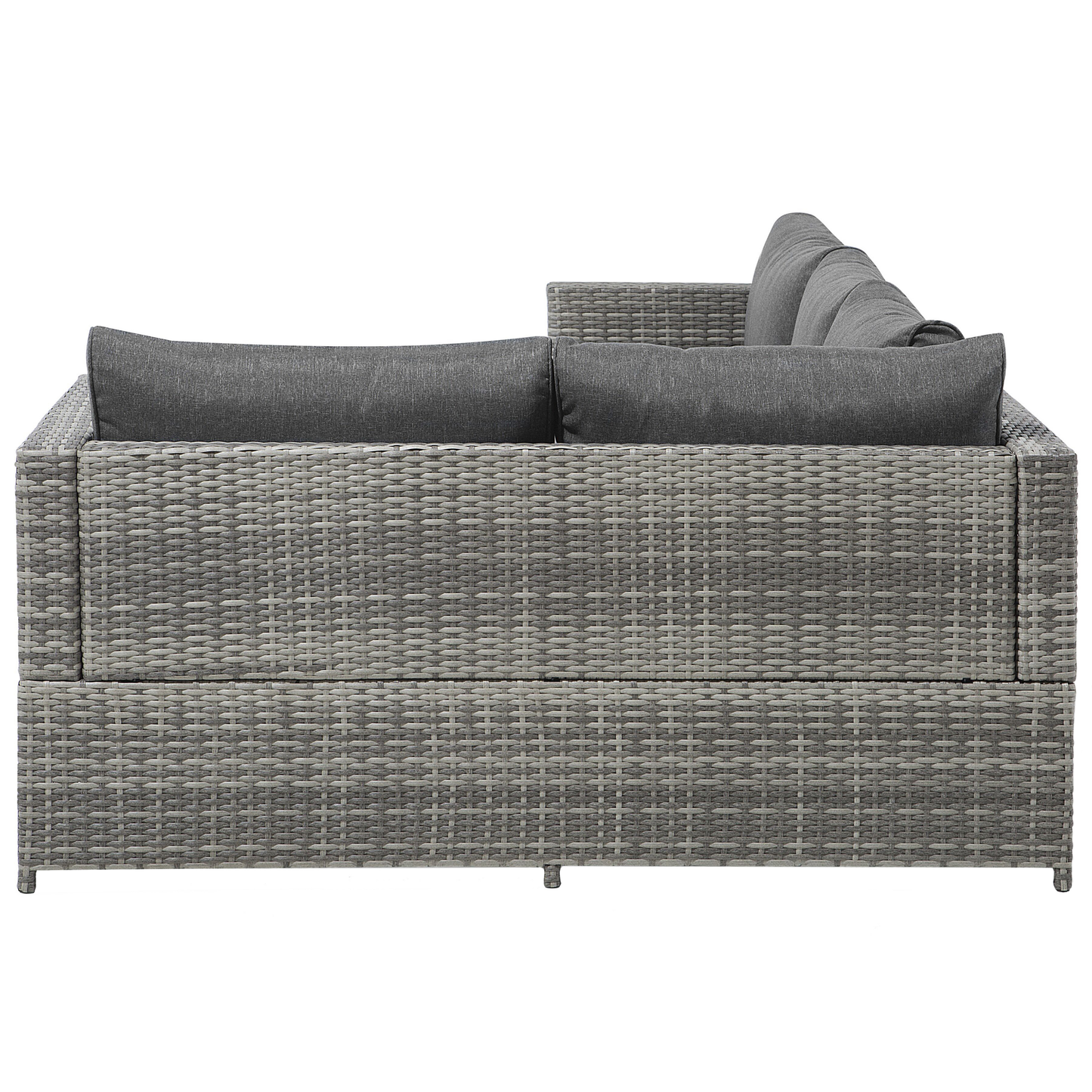 Garten Ecksofa mit Tisch 4-Sitzer AVOLA linksseitig Polyrattan Grau