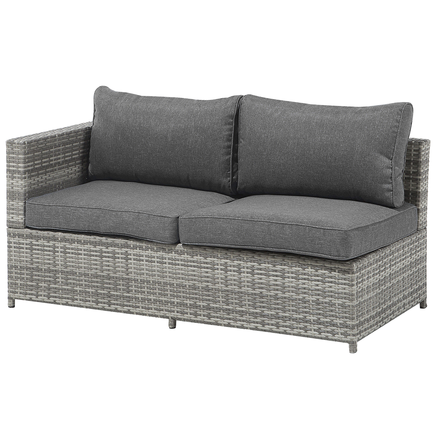 Garten Ecksofa mit Tisch 4-Sitzer AVOLA linksseitig Polyrattan Grau