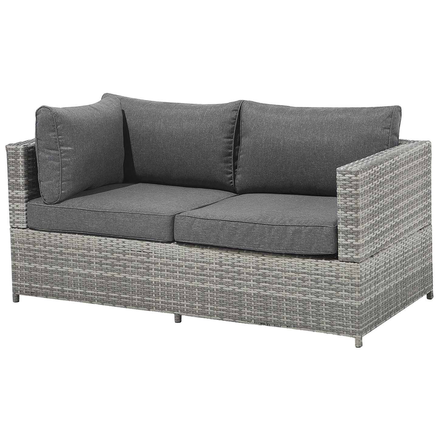 Garten Ecksofa mit Tisch 4-Sitzer AVOLA linksseitig Polyrattan Grau