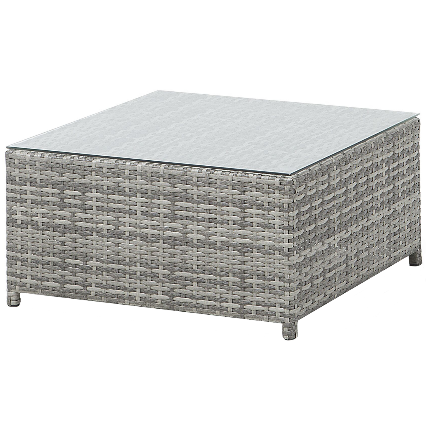 Garten Ecksofa mit Tisch 4-Sitzer AVOLA linksseitig Polyrattan Grau