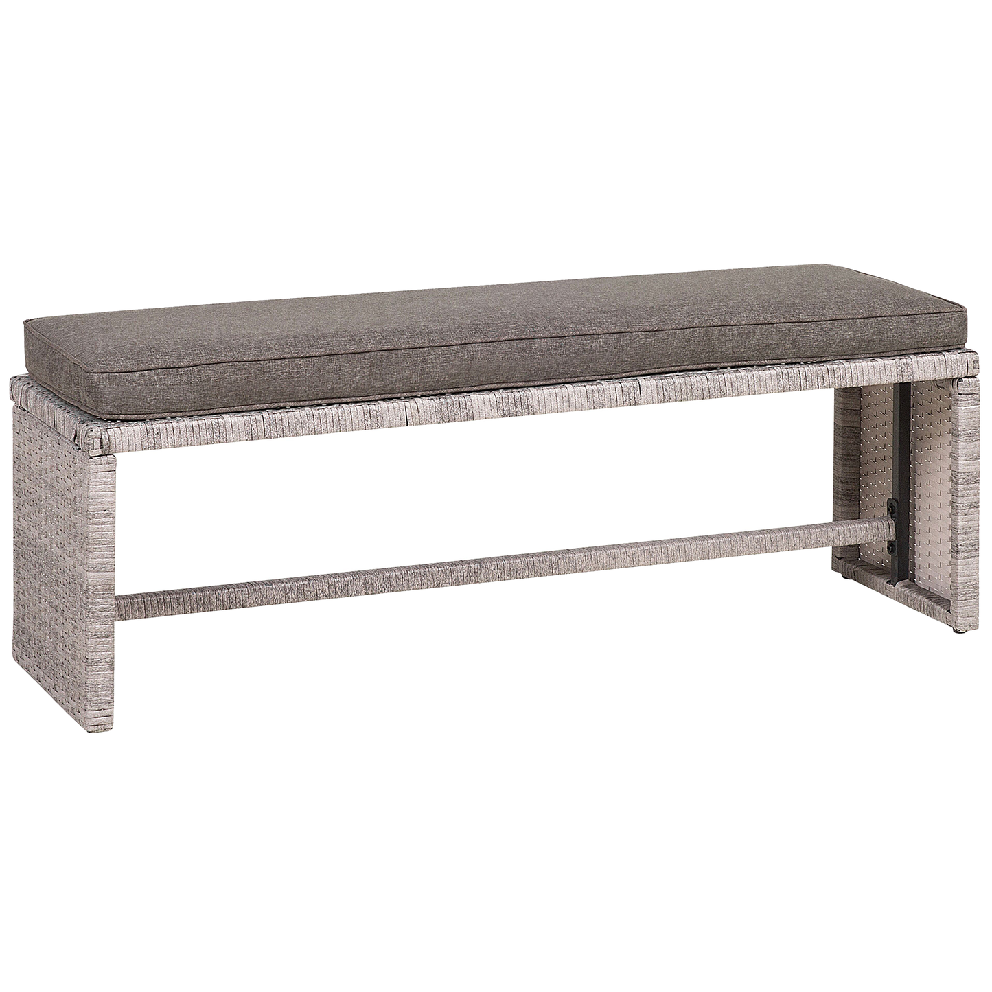 Lounge Set mit Tisch 8-Sitzer VITERBO inkl. Kissen Polyrattan Grau