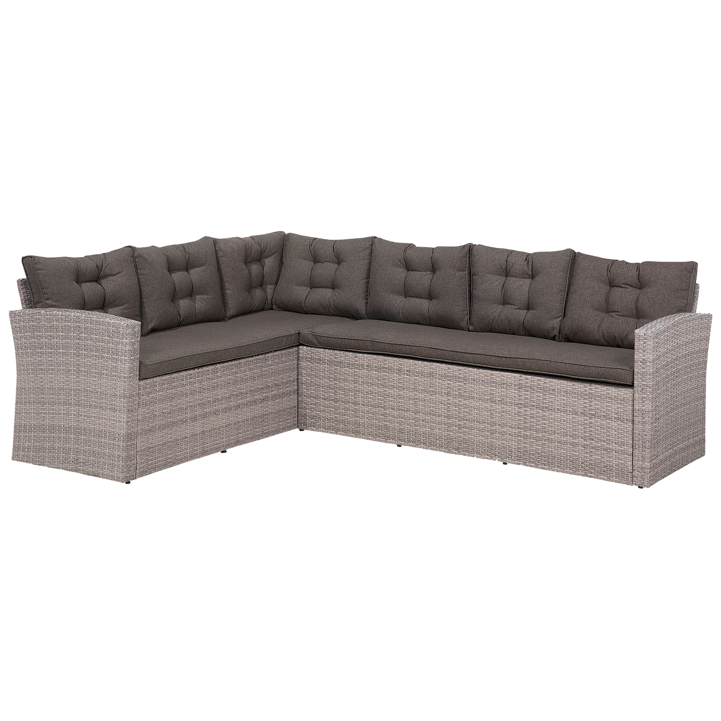 Lounge Set mit Tisch 8-Sitzer VITERBO inkl. Kissen Polyrattan Grau