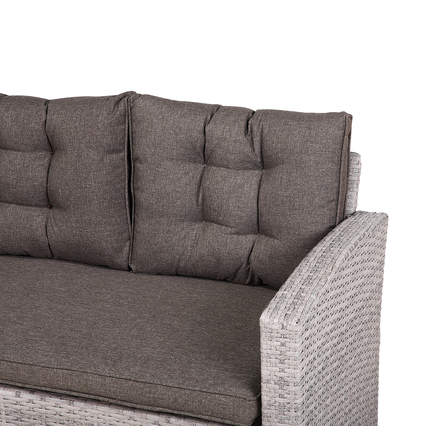 Lounge Set mit Tisch 8-Sitzer VITERBO inkl. Kissen Polyrattan Grau